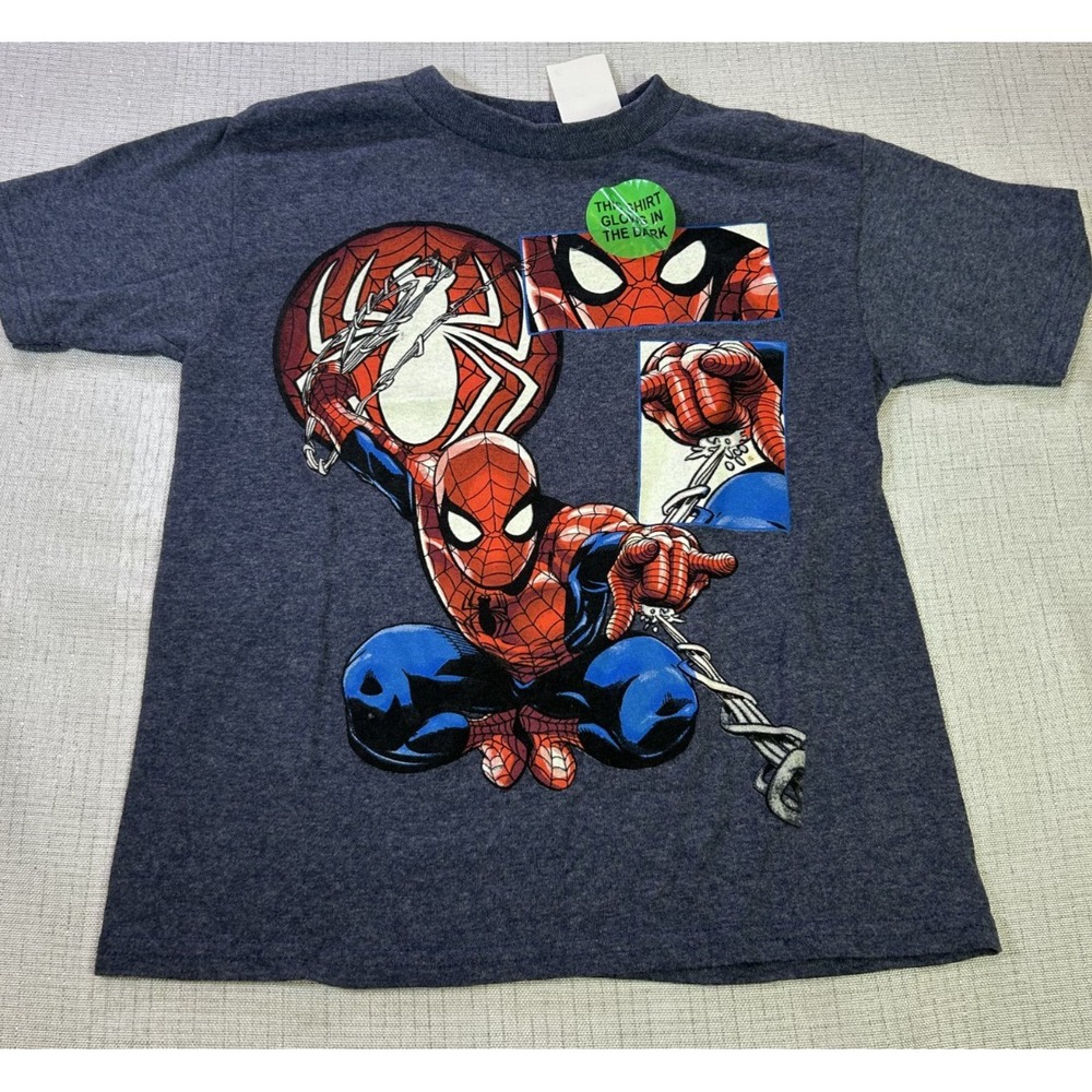 NWT  Gray Glow in the Dark, short sleeve, ‎ Marvel Spider Man 2 T-Shirt, SM 6/7